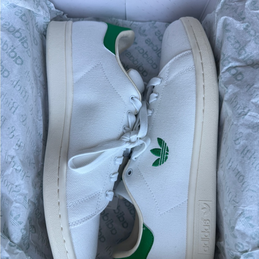 Sporty & Rich x Adidas White Sneakers with Green Details